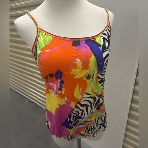 Joseph Ribkoff Acid Trip 90’s Abstract Print Tank Top